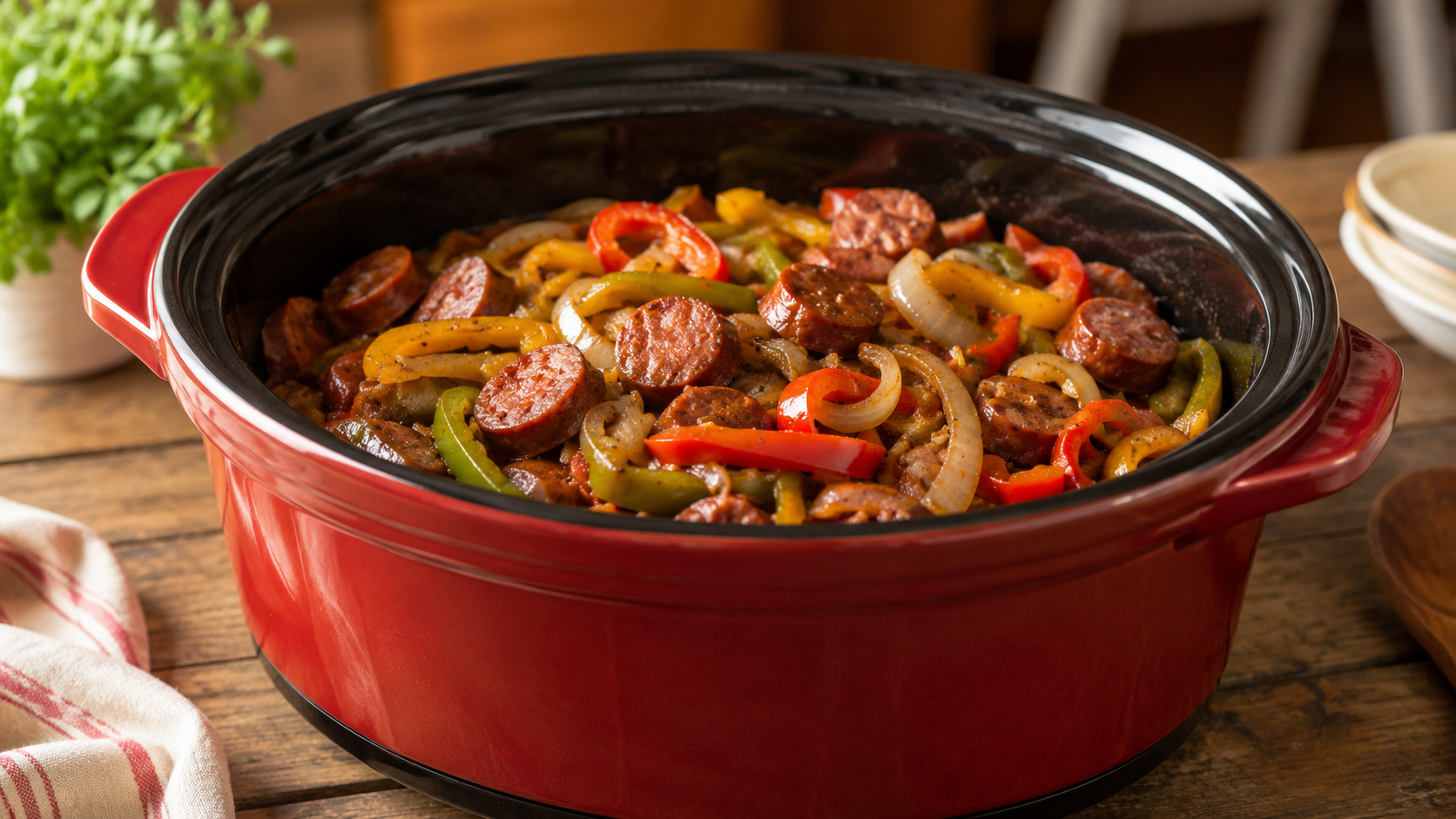 Italian sausage and peppers sandwich