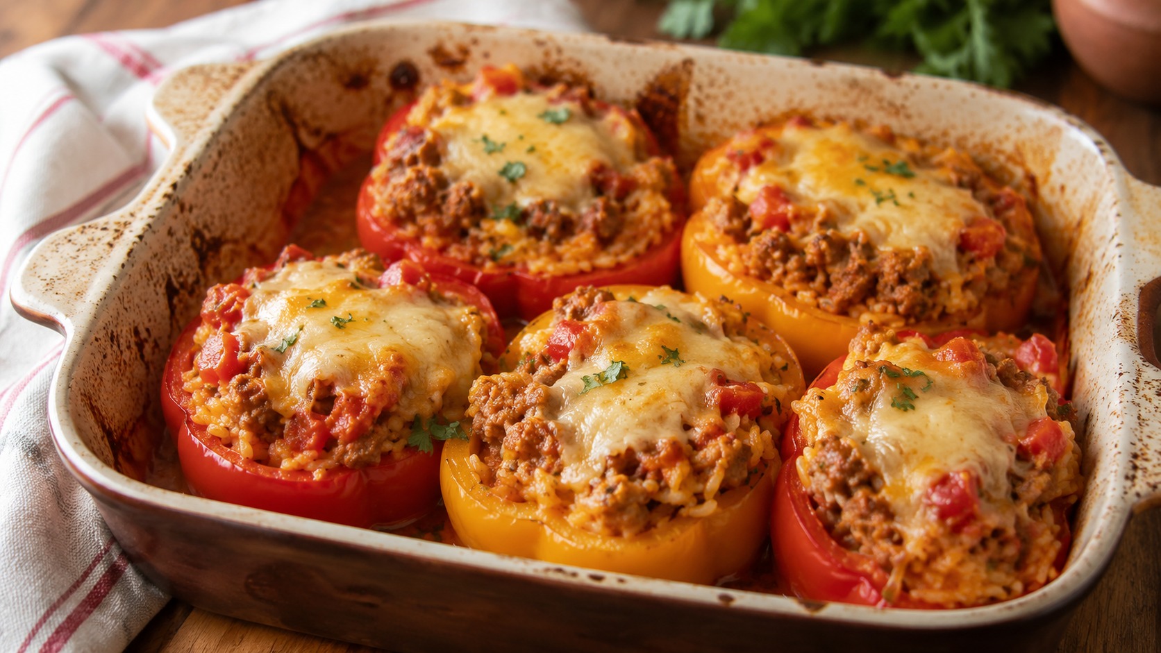Stuffed turkey bell peppers
